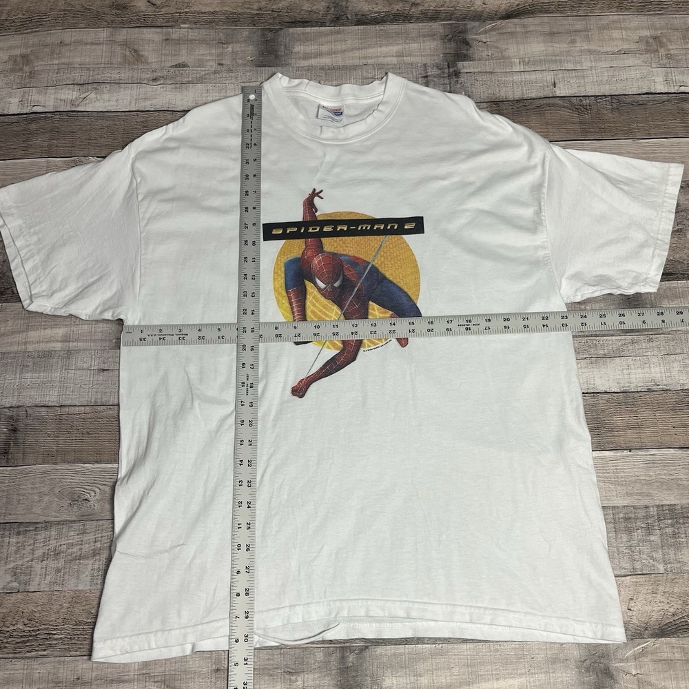 Spiderman 2 Shirt Adult XL White Vintage 2004 Movie Promo Marvel - Picture 5 of 9